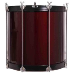 TIMBAL COFRADÍA REGLAMENTO 38,1 Ø X 35 CM ROJO VINO AROS NEGRO LISO