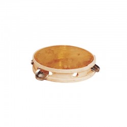 Simple tambourine of 15 cm with skin patch-np drums