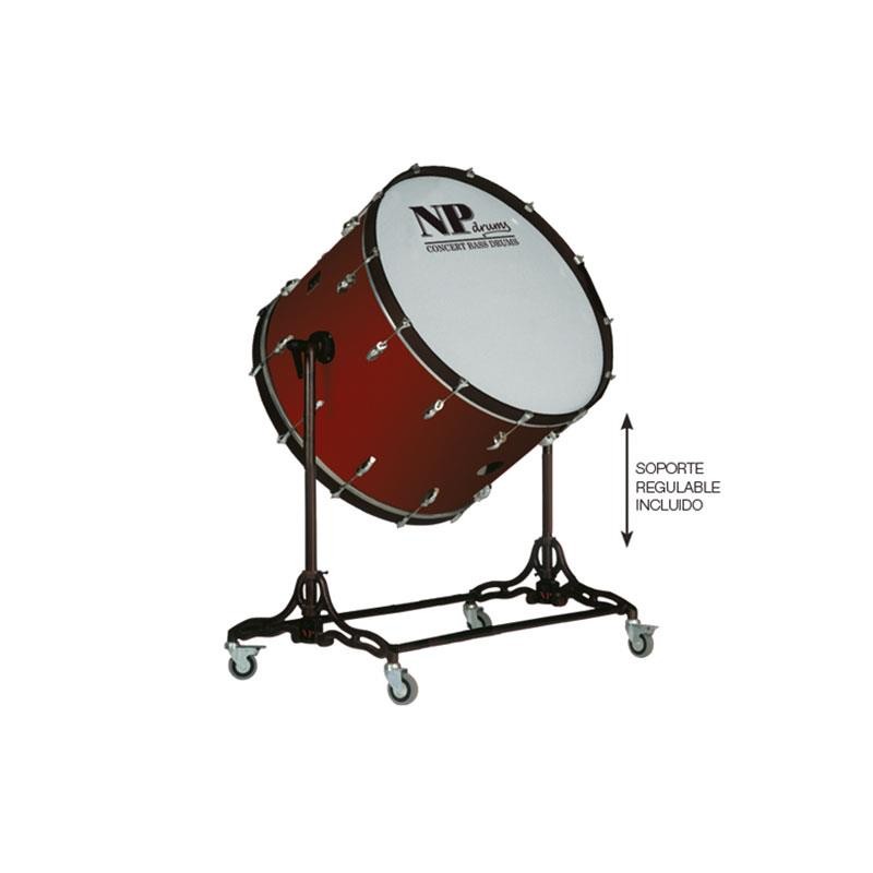 Bombo cámara crome 76,2 Ø x 50 cm Rojo VIno con soporte-NPDrums