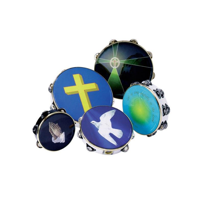 PANDERETA REMO 6" SENCILLA CRUZ DE ORO