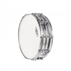 CAJA ORQUESTAL ACERO 35,6 Ø X 10 CM CROMADO AROS METÁLICOS BRIDA TRIPLE