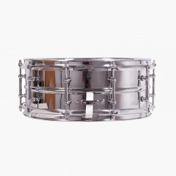 CAJA ORQUESTAL ACERO 35,6 Ø X 14 CM CROMADO AROS METÁLICOS BRIDA TRIPLE