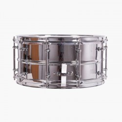 CAJA ORQUESTAL ACERO 35,6 Ø X 16 CM CROMADO AROS METÁLICOS BRIDA TRIPLE