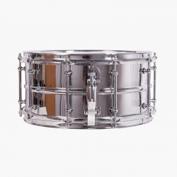 CAJA ORQUESTAL ACERO 35,6 Ø X 16 CM CROMADO AROS METÁLICOS BRIDA TRIPLE