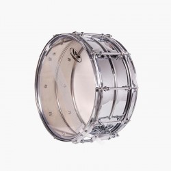 CAJA ORQUESTAL ACERO 35,6 Ø X 16 CM CROMADO AROS METÁLICOS BRIDA TRIPLE