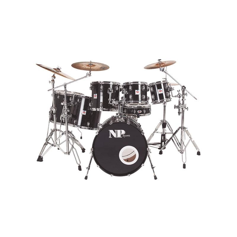 TWIN ROCK BATTERIE 7 PIÈCES SPARKLE BLACK METAL HOOPS