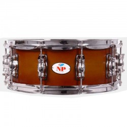 CAJA GREAT MADERA CROME 35,6 Ø X 14 CM NOGAL AROS METÁLICOS 