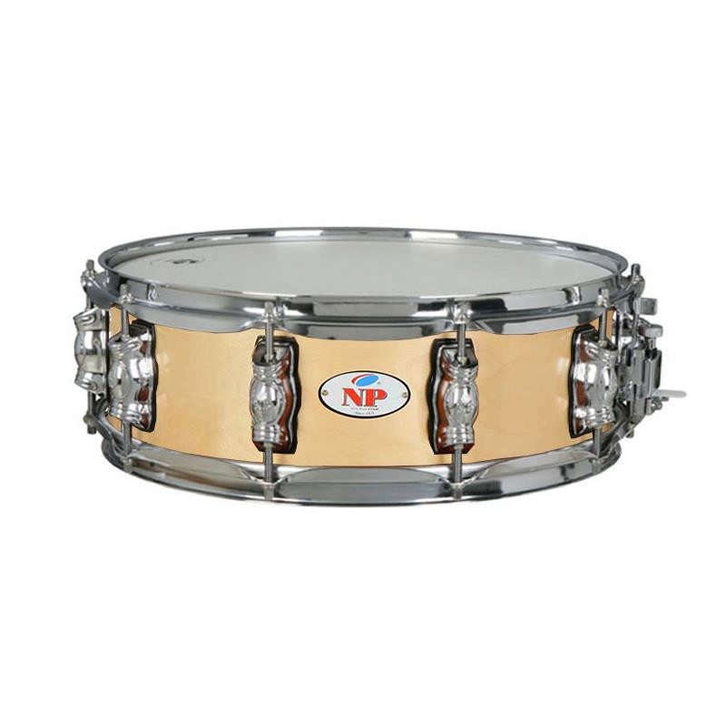 CAJA GREAT MADERA CROME 35,6 Ø X 12 CM NATURAL AROS METÁLICOS 