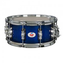 CAJA GREAT MADERA CROME 35,6 Ø X 15 CM AZUL VAQUERO AROS METÁLICOS