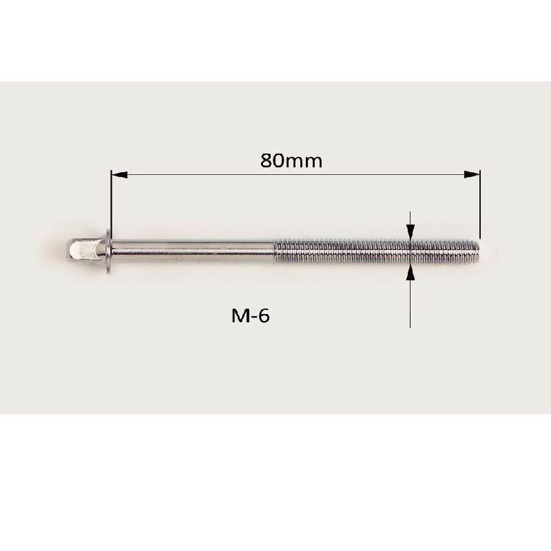Pacote de parafuso cromado M-6X80MM de 10.